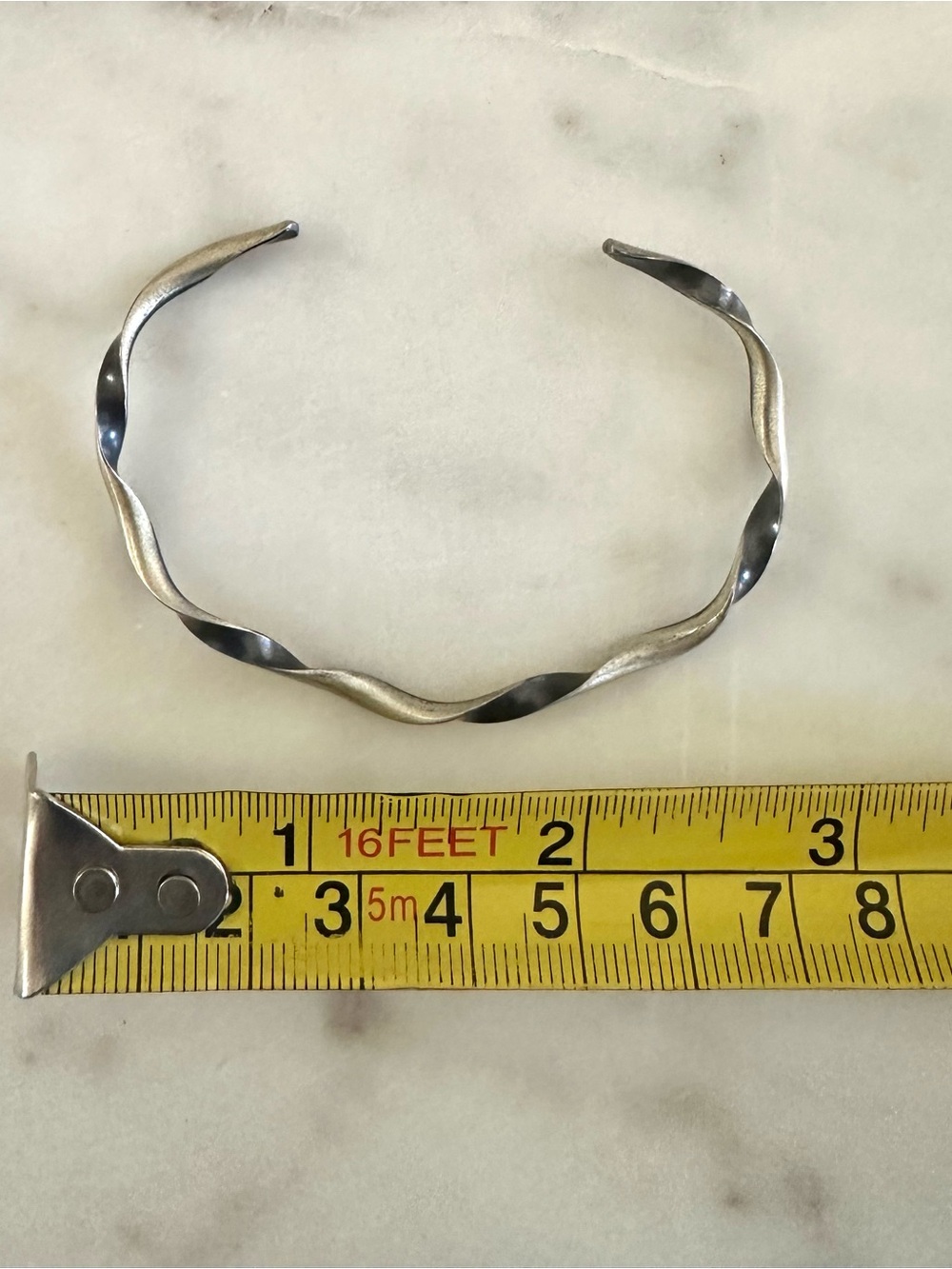 Taber Studios Twisted Sterling Silver Cuff Bracelet Modern Artisan - Picture 4 of 5
